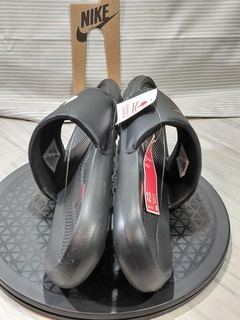 NWT Nike Men’s Victory One Black White Slide Sandals SIZE M12